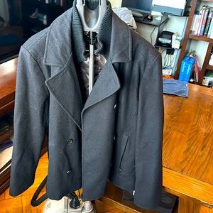 Kenneth Cole Pea Coat with attached inner bib
